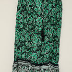 Cato Floral Tassel Hi Rise Wide Leg Palazzo Pull On Pants Green Black Medium Photo 0