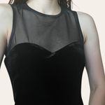 All that jazz 90s vintage black velvet mesh neckline prom formal dress Photo 3