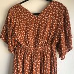Dee Elly  Jumpsuit womens size small S rust Floral Tie Front Keyhole Back Photo 1