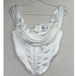 Princess Polly Bodysuit Womens 6 White Satin Cowl Corset Boned Bustier Top Party Photo 0
