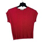 VTG Lana Lee Canada Red Crinkled Texture Cap Sleeve Baby Doll Tee M NWT Size M Photo 0