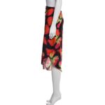 Louisa Ballou NEW Silk Cotton Midi Wrap Skirt Swim Coverup One Size Fits Most Red Photo 1