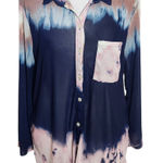 Eden & Olivia Multicolor Sheer Button-Up Tunic Blouse Size XL Photo 0