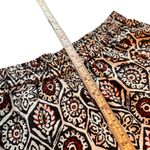 Studio Rasa Block Print Palazzo Pants Size 40 Tiered Wide Leg with Metallic Hem Gold Photo 9