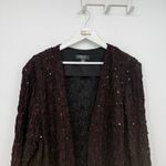 Dressbarn Collection Black Red Crinkle Sequin Open Cardigan Formal Size 20W Photo 1