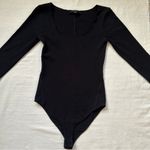 ALLSAINTS EUC All Saints Jamie Long Sleeve Ribbed Black Bodysuit Top Square Nexk - Size 6 Photo 2