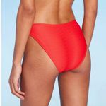 Wild Fable Size S/M Textured Bikini Set Red High Leg Cheeky Bottoms Triangle Top Photo 10