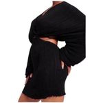 Good American Pleated mini Black Dress(Size 1/2, S/M) Photo 2