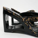 Vintage 90s Ramon Tenza Leopard Cut Out Wedge Mules Size 7.5 Photo 8