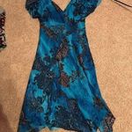 Jones New York Blue patterned short sleeve midi dress never worn Photo 0