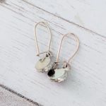 Vintage Dangle Earrings for Pierced Ears Red & Gold Tone Dainty Photo 6