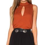 Free People Faye Keyhole Cut Out Ribbed Mock Neck Tank Size Medium Photo 0