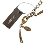 Chico's NWT Chico’s Leather Beaded Tassle Necklace Tan Gold Pink Photo 4