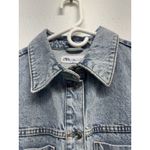 ZARA  Denim Long Sleeve Button Up Jean Mini Dress Sz L Light Blue Wash w/ Pockets Photo 15
