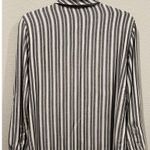 Anthropologie SANCTUARY Black White Striped Buttons Down Long Sleeve Shirt Photo 2