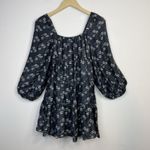 Alice + Olivia  Rowen Tiered Long Sleeve Floral Mini Dress Black Cream womens XS Photo 3