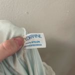 Elegant Light Teal Lace Trim Slip Dress White Size M Photo 5