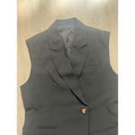 EXPRESS  WOMAN Long Vest Coat Lined Button Classic Luxury TOP Black Size S Photo 2