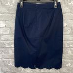 J.Crew  Navy Scalloped Pencil Skirt Photo 1