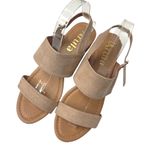 Arula Women's Suede Ankle Strap Platform Cork Wedge Sandals Neutral Size 8 Tan Photo 4