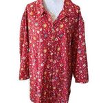 April Cornell Floral Red Colorful Women's Tunic Top XXL Photo 0