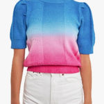 English Factory Puff Sleeve Ombre Sweater Top Blue Pink Size Small Photo 0
