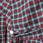Eddie Bauer Red Plaid Button Down with Ruffle Button Placket Photo 2