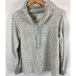 Rene Rofe Sleepwear Leopard Print Cowl Neck Sweatshirt Size Medium Gray Photo 0