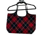 Victoria's Secret VICTORIAS SECRET New Red/BlackTartan Plaid Magnetic Closure Shoulder Tote Bag Photo 3