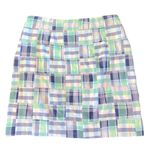 Talbots Madras Plaid A-Line Skirt Size 4 Cotton Canvas Blue Green Preppy Coastal Photo 3