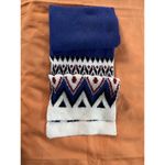 Old Navy Sweater-Knit Fair Isle Scarf One Size Blue White Black Red Photo 3