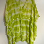 Michael Kors Sheer Swim‎ Cover up Tunic Womens L/XL Green Tie Dye Elastic Waist Size L Photo 0