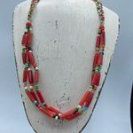 Artisan  made tropical layered glass beaded necklace. Photo 0