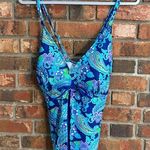 Ocean Dream womens floral paisley tankini swimsuit top blue 16 Photo 0