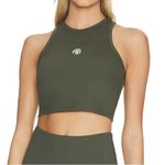 ANINE BING  Brett Crop Tank Top Olive Green Photo 0