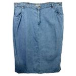 Jessica London 22W Denim Blue Midi Straight Kick Pleat Solid Jean Pockets 274 Photo 7
