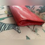 White House | Black Market Red Faux Crocodile Envelope Clutch Shoulder Purse Bag Photo 10