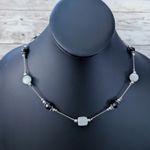 Silver Tone Necklaces with Black & White Photo 0