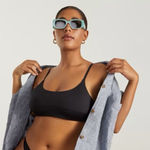 Everlane  ReNew Womens The Scoop Neck Bikini Swim Size S‎ Black Photo 0