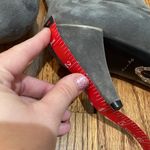 Elie Tahari Grey Suede Heel Silver Detail Boots Size 38 Photo 6