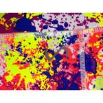 TLF Take Life Further Neon Paint Capri Crop Leggings Pockets Sm Athletic Workout Photo 4