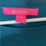 Lilly Pulitzer Cobo Boatneck Sweater L/S Pullover Teal Pockets 3/4 Sleeves XS Photo 4