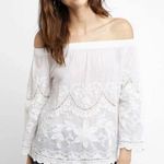 BLANK NYC Off Shoulder Embroidered Blouse White XS Photo 0