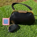 Necessary Objects Elegant Black Handbag with Gold Accents Photo 15
