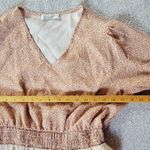 Paper Crane Tan and Cream Puff Sleeve Mini Sundress Size L Photo 3