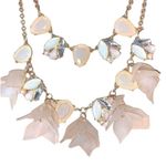 Womens Necklace Elegant Double Strand Shell with Crystal Accents Pink Photo 4