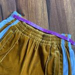 Fair Focus Velour Track Pants Heavyweight Ankle Zip Gold and White Tan Size M Photo 6