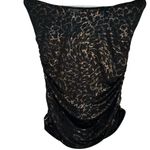 Cristina Women's Black Gold Silky Strapless Ruched Padded Bra Top Size Large Photo 1