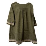 Illa Illa Green Size Large Fringe Embroidered Tencel Dress Boho Hippie Peasant Photo 1