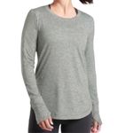 Athleta  Uptempo Top Long Sleeve Curved Hem Active LS Tee Olive Heather Size XS Photo 9